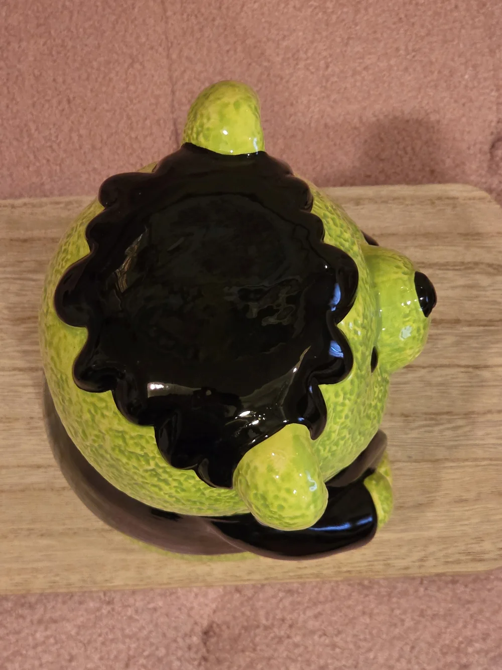 Green Frankenstein Bear Ceramic Cookie Jar - Decorative Home Art
